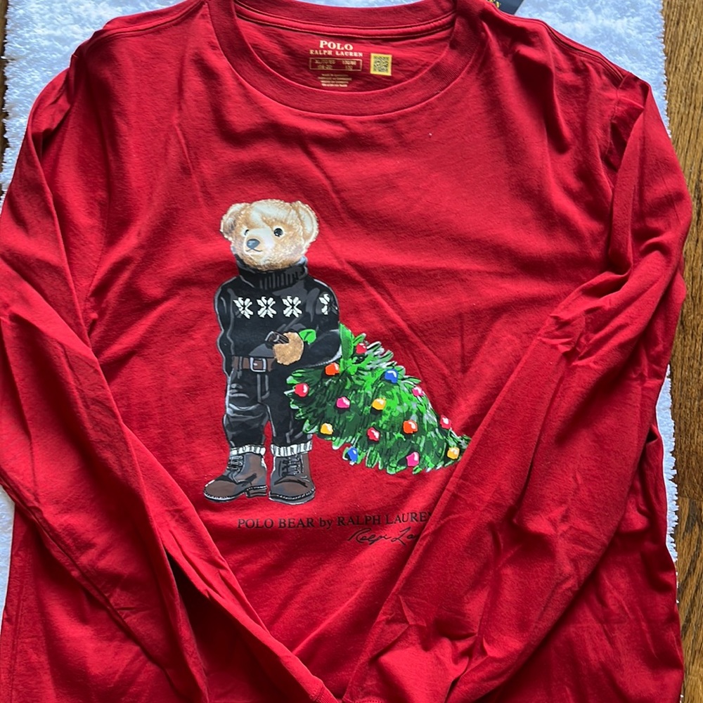 NWT Red Polo LS Holiday Shirt